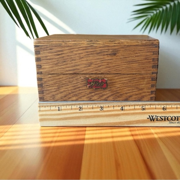 VINTAGE Weis Oak Dovetail Index Card Filing Box - Made in USA - Picture 10 of 16